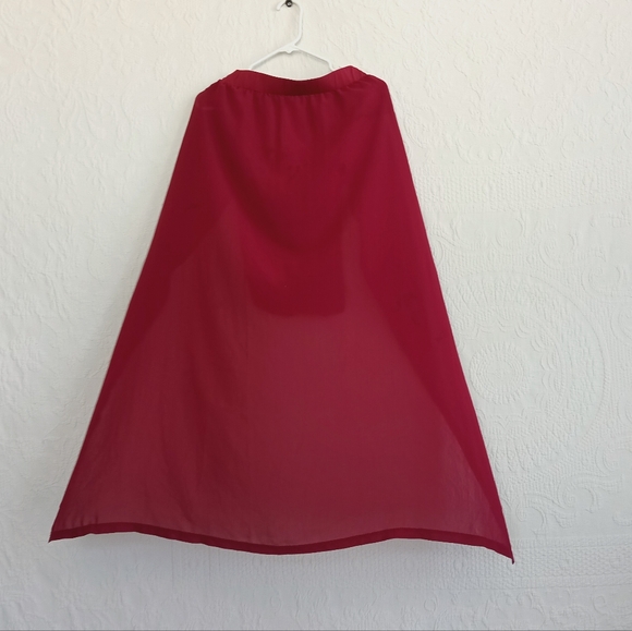 Mint Snow Sheer Red Goddess Maxi Skirt High Thigh Skirts Sexy Dancing Resortwear - Picture 8 of 11